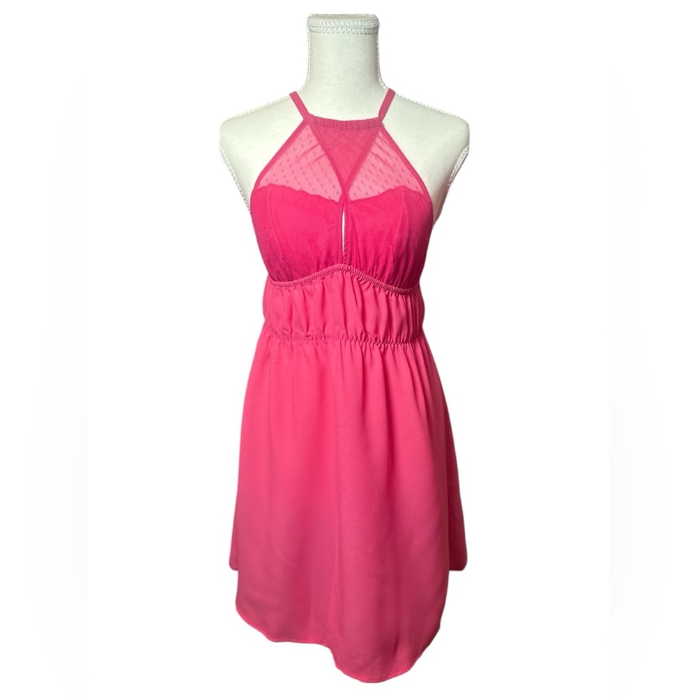 Adore Me Pink Mesh Babydoll Dress M‎ Valentine’s Day Lingerie Halter